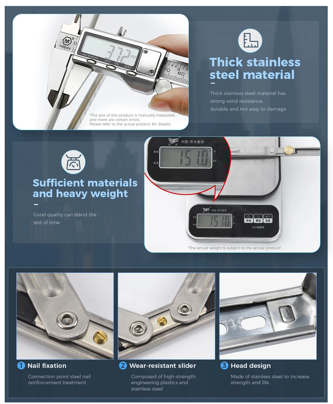 High Building Safety Hardware Adjustable Fixed Size Window Accessories